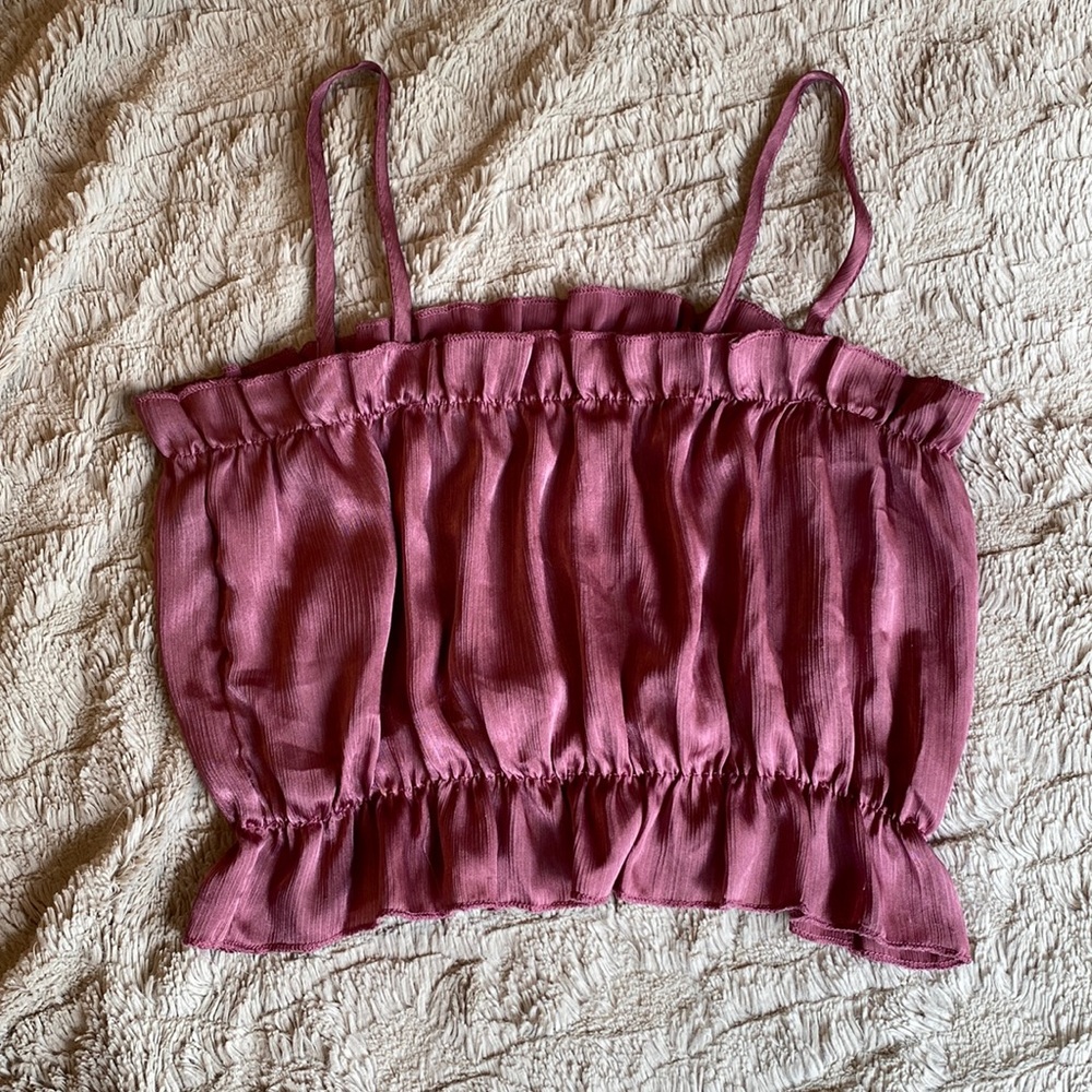 Silk style mauve crop top